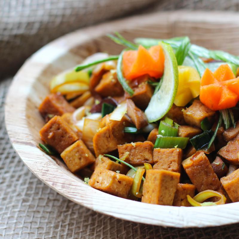Porree-Tofu-Wok