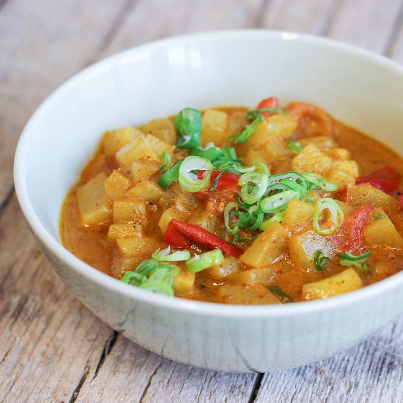 Rettich in würziger Currysauce