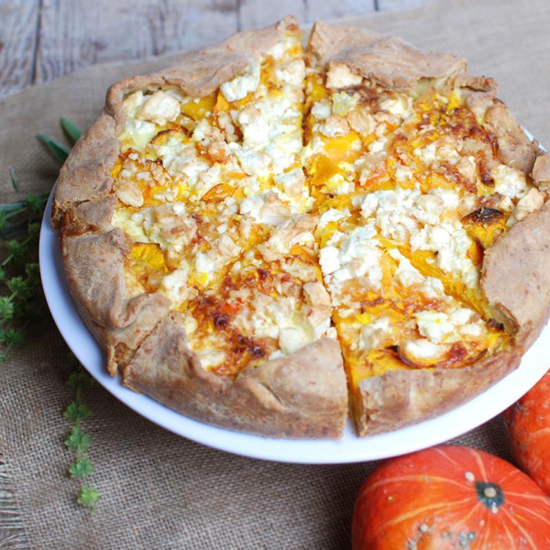 Kürbisquiche mit Fetakäse