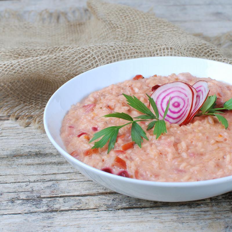 Rote Rüben Risotto mit Kren