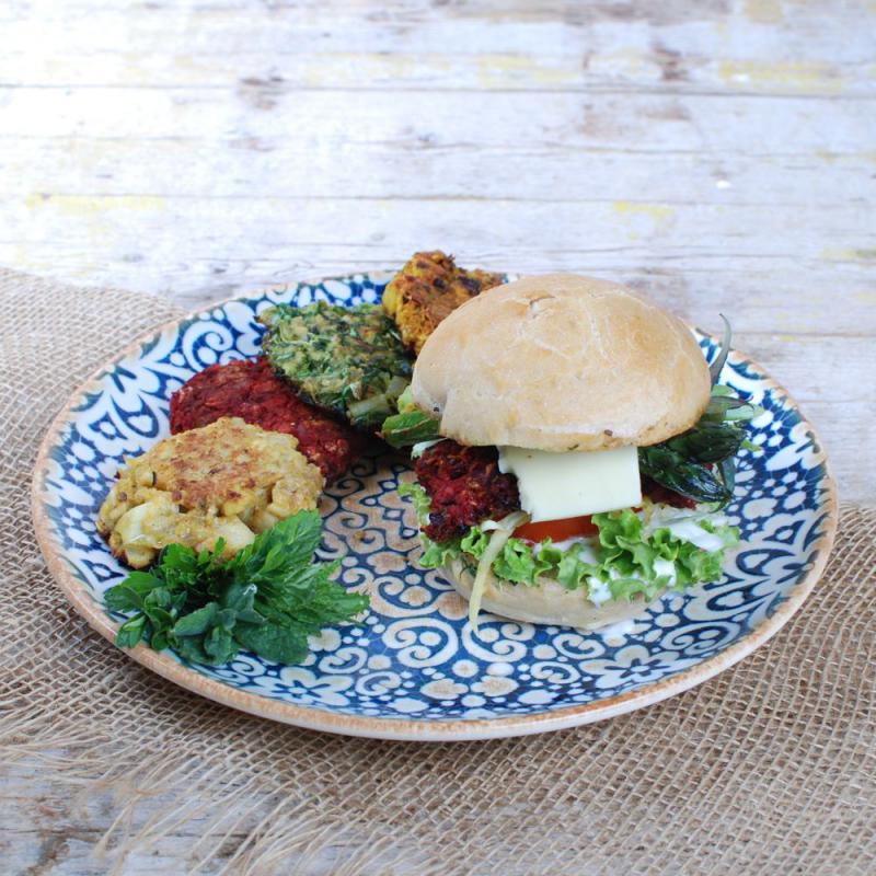 Bunte Burger-Laibchen