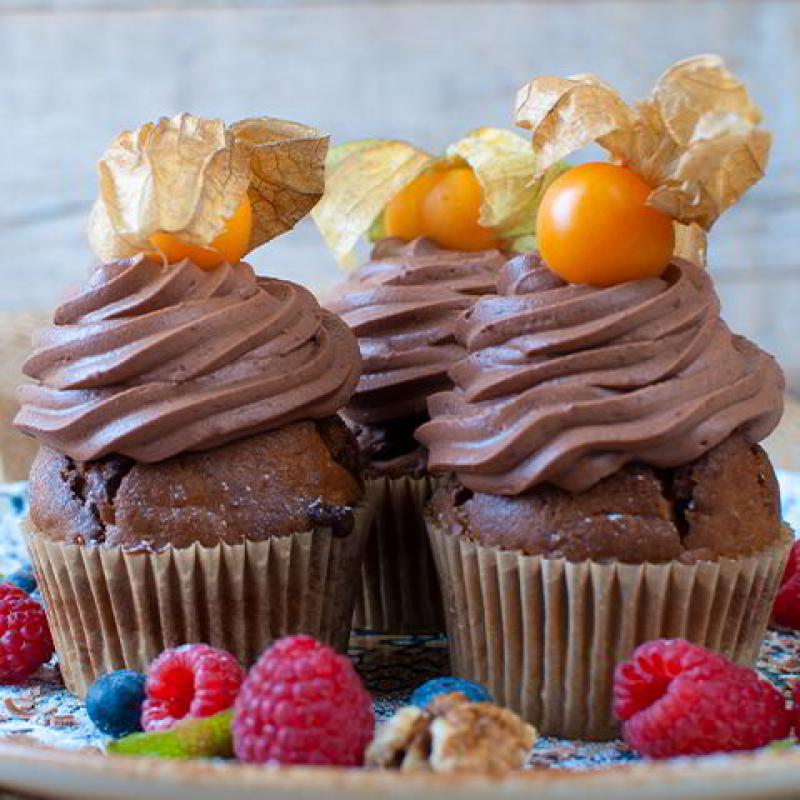 Kürbismuffins mit Zartbitter-Topping