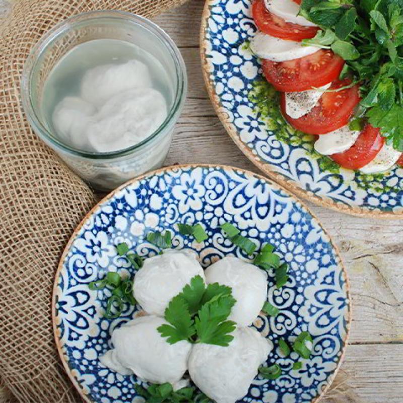 Veganer Mozzarella aus Cashewmus