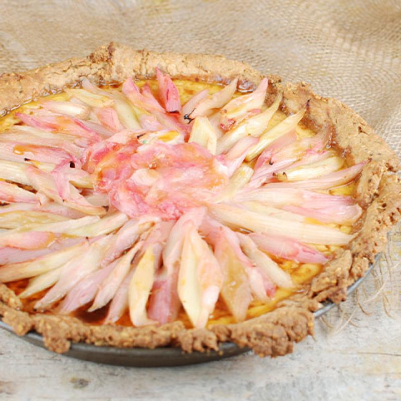 Ziegenkäse-Tarte mit Rhabarber
