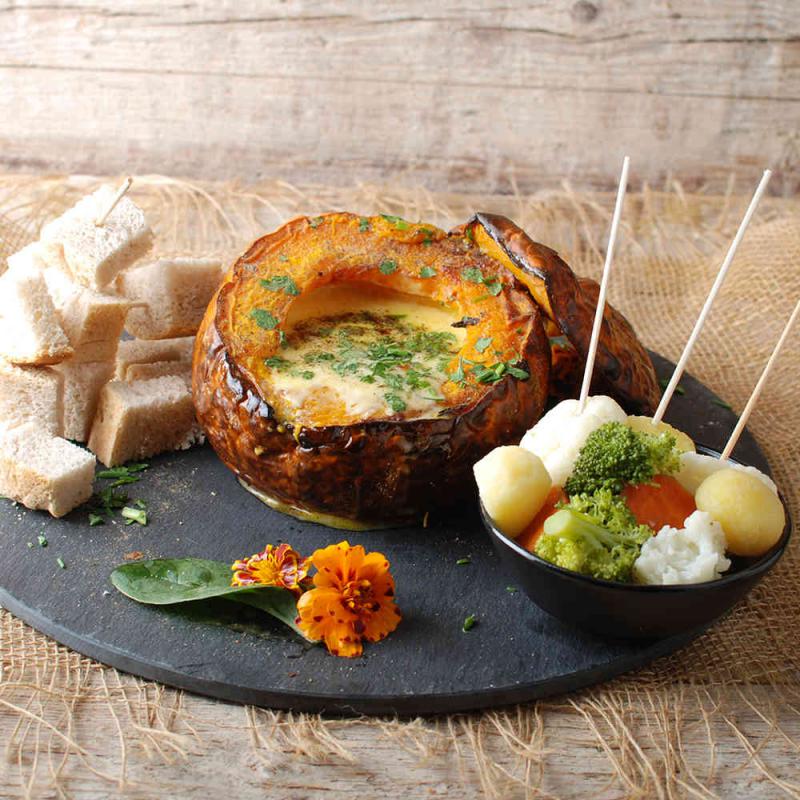 Kürbis-Käsefondue