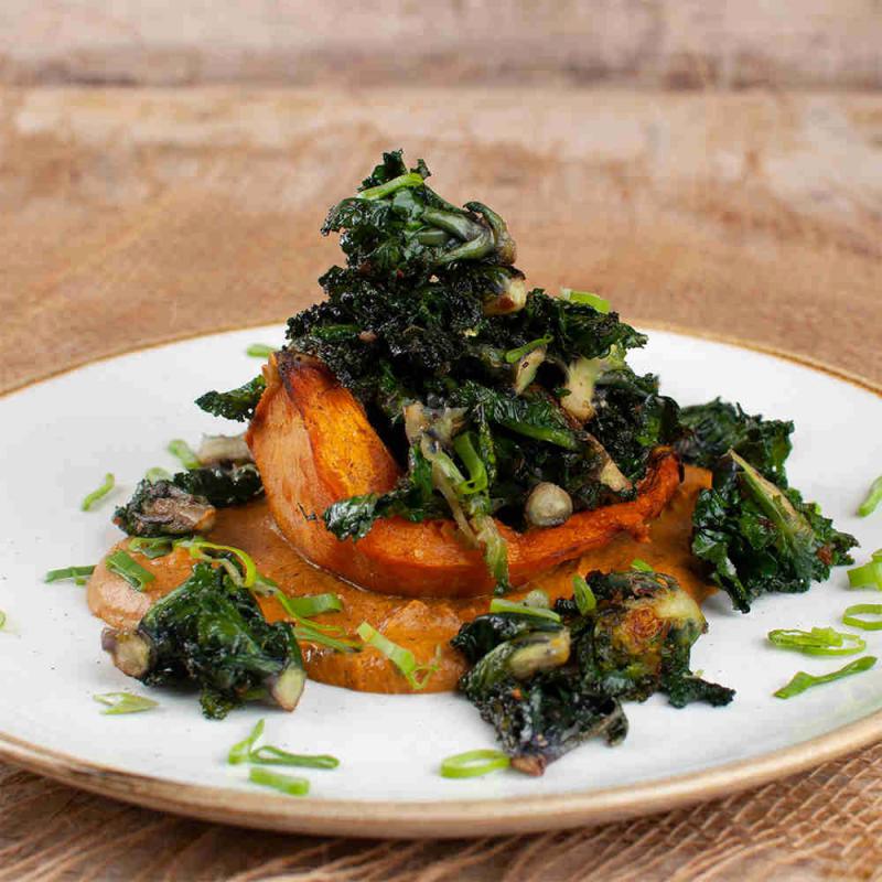 Gegrillte Flower Sprouts mit Kürbis