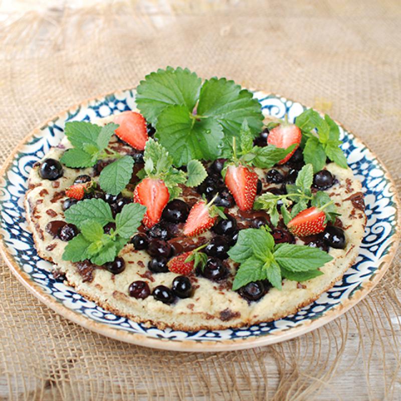 Pfannencookie mit Schokolade & Heidelbeeren